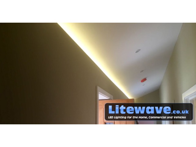Recessed LED Lighting with RGB LED Strip- Displaying Warm White